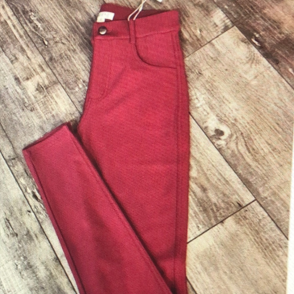 YELETE maroon red legging SZ S